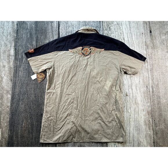 NWT Hard Rock Cafe Guitar Company Aruba Mens Short Sleeve Button Garage Shirt L - Picture 9 of 11